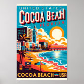 Cocoa Beach City Florida Küstenlinie Geschenke Poster (Vorne)