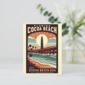Cocoa Beach City Florida Küstenlinie Geschenke Postkarte (Stehend Vorderseite)