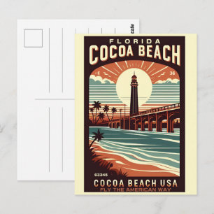 Cocoa Beach City Florida Küstenlinie Geschenke Postkarte