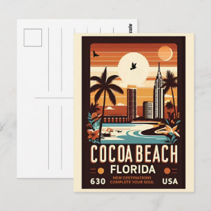 Cocoa Beach City Florida Küstenlinie Geschenke Postkarte