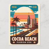 Cocoa Beach City Florida Küstenlinie Geschenke Postkarte (Vorderseite)