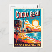Cocoa Beach City Florida Küstenlinie Geschenke Postkarte (Vorne/Hinten)