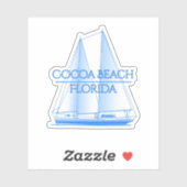 Cocoa Beach Coastal Nautical Segelschiff Aufkleber (Blatt)