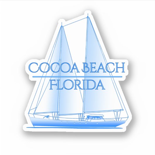 Cocoa Beach Coastal Nautical Segelschiff Aufkleber (Vorderseite)