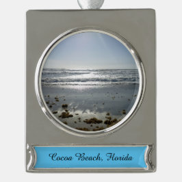 Cocoa Beach, Florida Banner-Ornament Silber