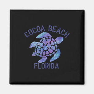 Cocoa Beach, Florida Beach Design _ Tribal Turtle Magnet