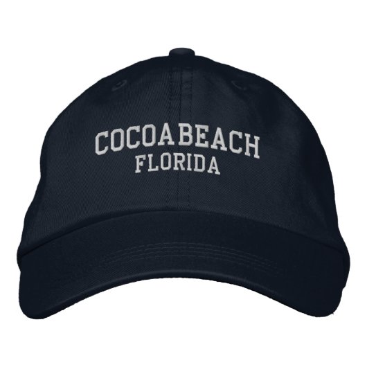Cocoa Beach Florida bestickt mit Baseballhut Bestickte Baseballkappe (Vorderseite)