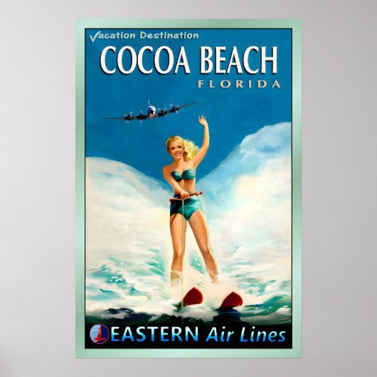 COCOA BEACH Florida Eastern Air Lines Reise Poster (Vorne)