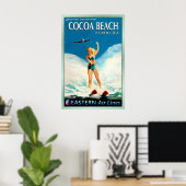 COCOA BEACH Florida Eastern Air Lines Reise Poster (Heimbüro)
