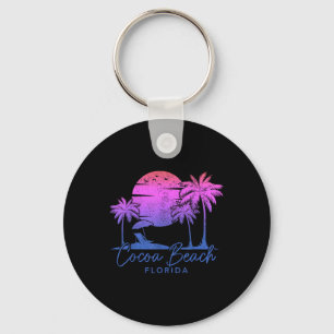 Cocoa Beach Florida Fl Surf Vintag Sunset Surfen Schlüsselanhänger