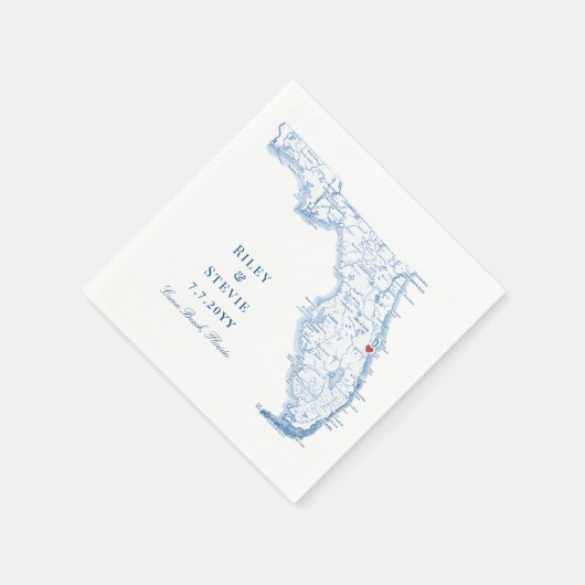 Cocoa Beach Florida Karte Serviette (Ecke)