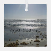 Cocoa Beach Florida Ornament Aus Glas (Rückseite)