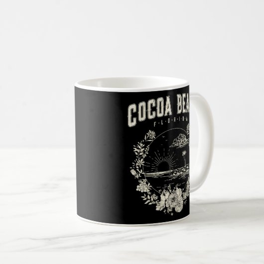 Cocoa Beach Florida Palm Tree Beach Kaffeetasse (VorderseiteRechts)