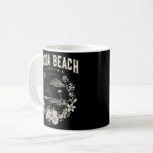 Cocoa Beach Florida Palm Tree Beach Kaffeetasse (Vorderseite Links)