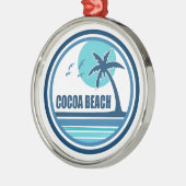 Cocoa Beach Florida Palm Tree Birds Ornament Aus Metall (Links)