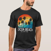 Cocoa Beach Florida Palm Tree Tropical Beach Souve T-Shirt (Vorderseite)