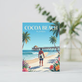 Cocoa Beach Florida Postkarte (Stehend Vorderseite)
