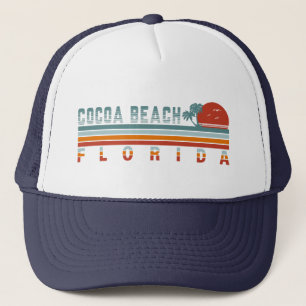Cocoa Beach Florida Retro Sunset Souvenirs 60er Truckerkappe