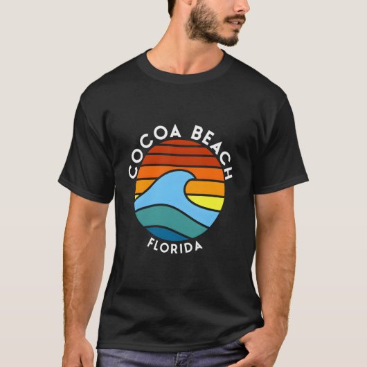 Cocoa Beach Florida Retro Wave T-Shirt (Vorderseite)