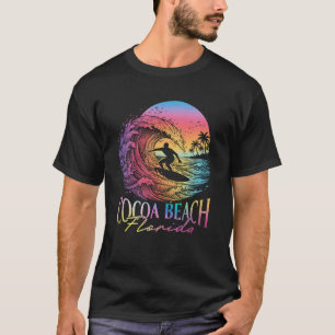 Cocoa Beach Florida Sonnenuntergang Surfer Ozeanwe T-Shirt