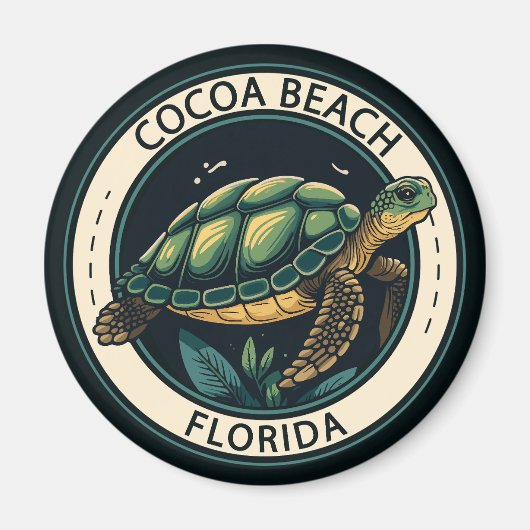 Cocoa Beach Florida Turtle Abzeichen Magnet (Vorne)