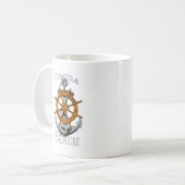 Cocoa Beach Florida Vacation Nautical Anchor Helm Kaffeetasse (Vorderseite Links)