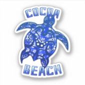 Cocoa Beach Florida Vacation Tribal Turtle Aufkleber (Vorderseite)