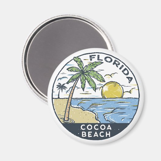Cocoa Beach Florida Vintag Magnet (Vorderseite/Rückseite)