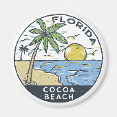 Cocoa Beach Florida Vintag Magnet (Vorne)