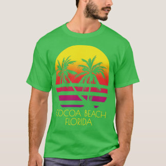 Cocoa Beach Florida Vintag Tropical Sunset Palm T T-Shirt