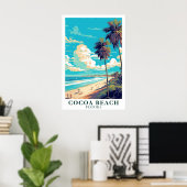 Cocoa Beach Florida Vintage Reise Kunst Poster (Heimbüro)