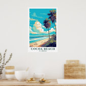 Cocoa Beach Florida Vintage Reise Kunst Poster (Küche)