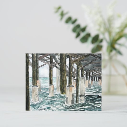 Cocoa Beach Pier Postkarte (Stehend Vorderseite)
