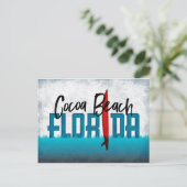 Cocoa Beach Postcard Florida Surfboard Postkarte (Stehend Vorderseite)
