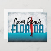 Cocoa Beach Postcard Florida Surfboard Postkarte (Vorne/Hinten)