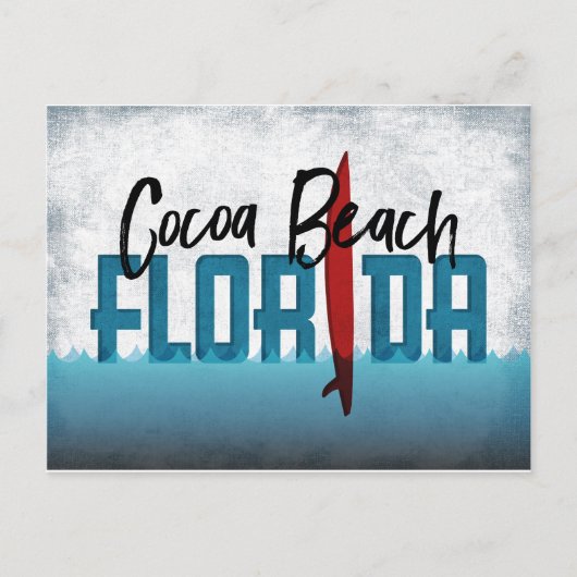 Cocoa Beach Postcard Florida Surfboard Postkarte (Vorderseite)