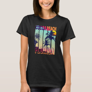 Cocoa Beach Retro Vintager Stil Palm Tree Premium T-Shirt