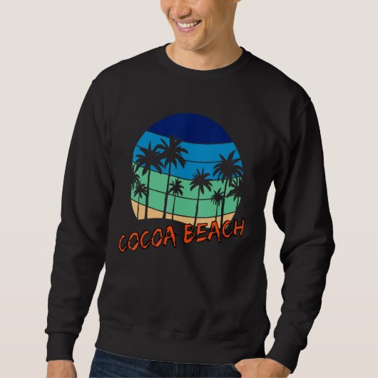 Cocoa Beach Retro Vintages Sunset Beach Design Sweatshirt (Vorderseite)