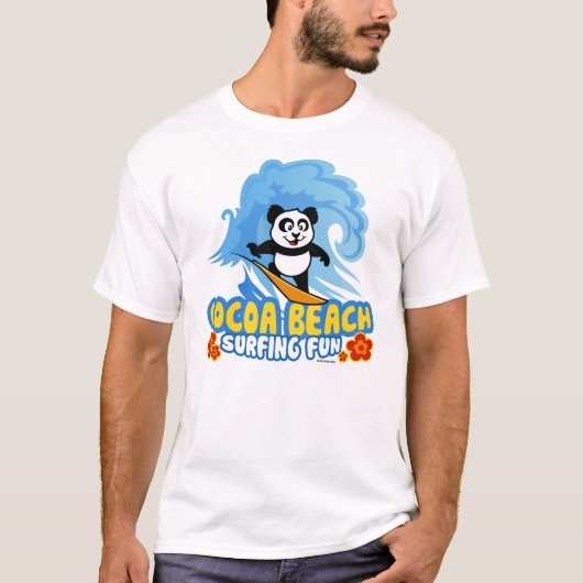 Cocoa Beach Surfing Panda T-Shirt (Vorderseite)