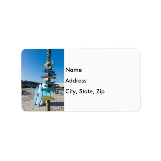 Cocoa Beach Tiki Totem Adressaufkleber (Vorne)