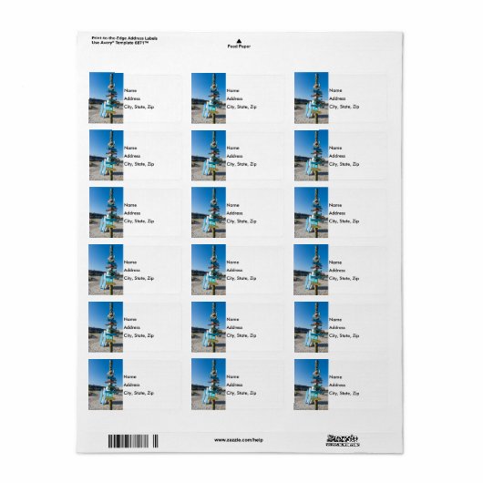 Cocoa Beach Tiki Totem Adressaufkleber (Vorne)