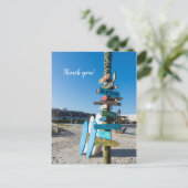 Cocoa Beach Tiki Totem Danke, Postkarte (Stehend Vorderseite)