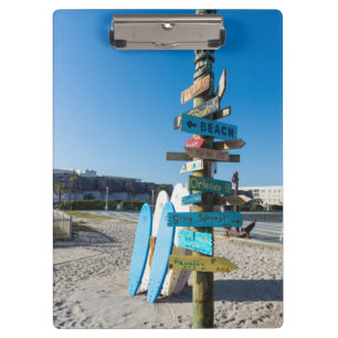 Cocoa Beach Tiki Totem Klemmbrett