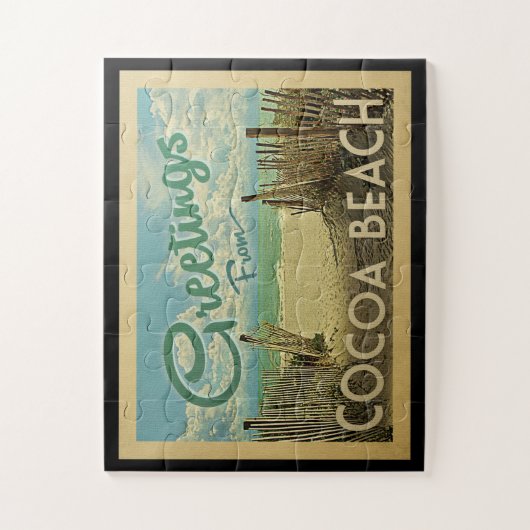 Cocoa Beach Vintage Reisen Puzzle (Vertikal)