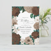 Cocoa Bean, Mushroom Taupe & Vanilla Cream Wedding Einladung (Stehend Vorderseite)