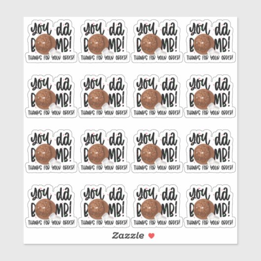 Cocoa Bomb Hot Chocolate Danke für die Bestellung Aufkleber (Blatt)