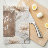 Cocoa Braune Creme Florale Kaffee Erst Geschirrtuch (Viertel Falte)