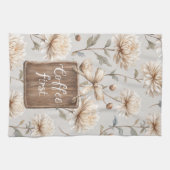 Cocoa Braune Creme Florale Kaffee Erst Geschirrtuch (Horizontal)