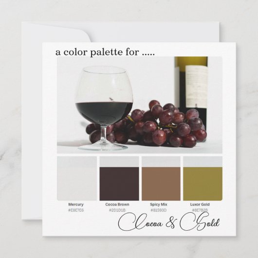 Cocoa Brown Gold Farbpalette Einladung (Vorderseite)