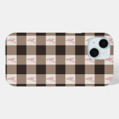 Cocoa Brown Heart Gingham Karo Mattes Case (Rückseite (Horizontal))